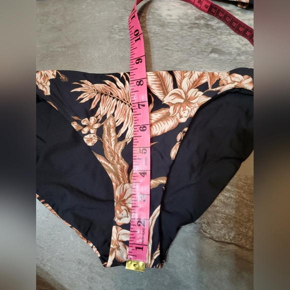 NWOT Seafolly Castaway bikini set. Black, orange/brown. Tropical print. Size 6. - Picture 10 of 10